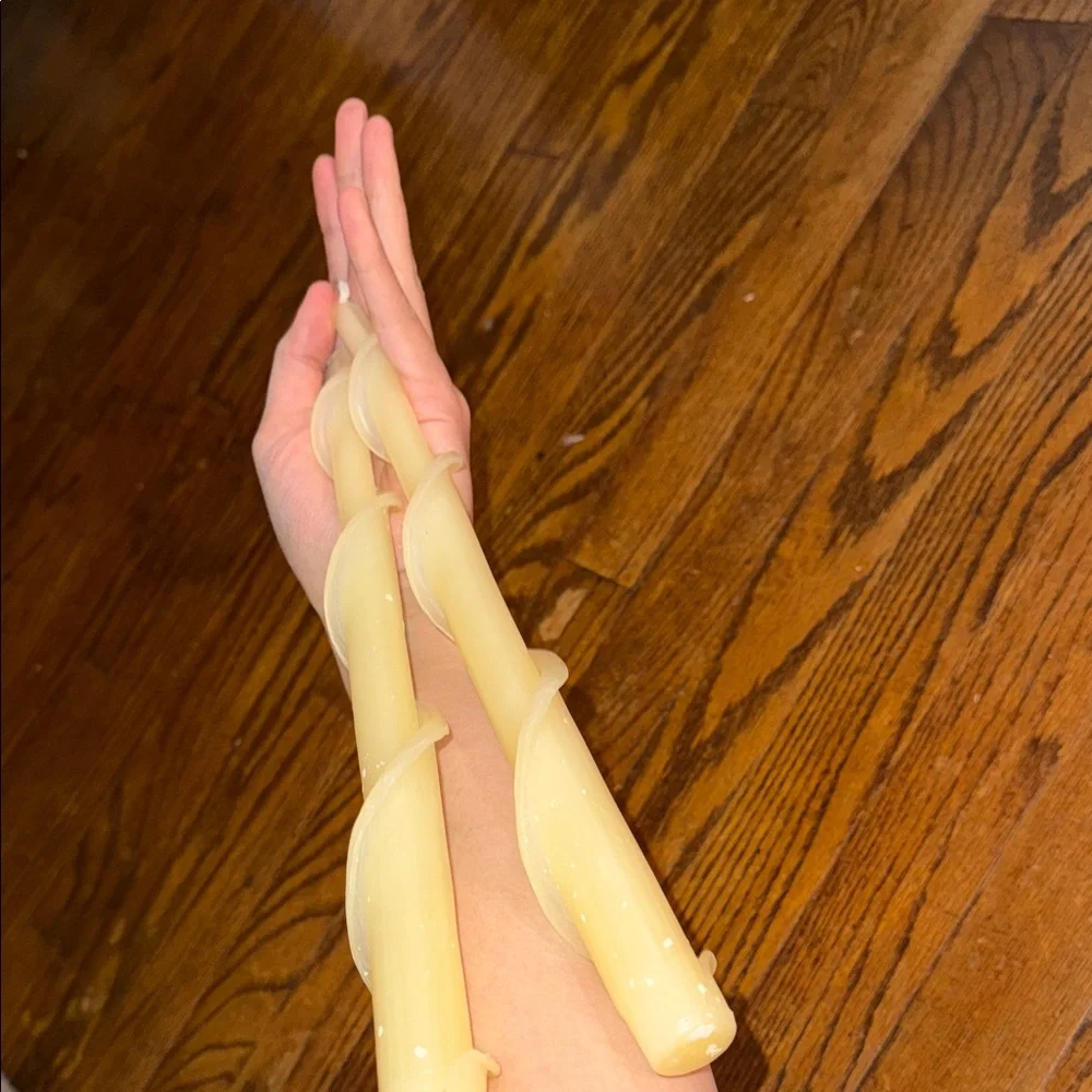Elegant Cream Spiral Taper Candles